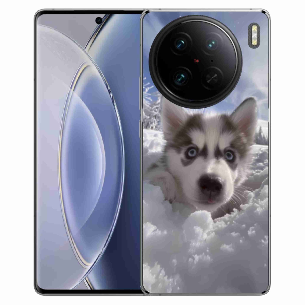 Gélový kryt mmCase na Vivo X90 Pro - husky v snehu