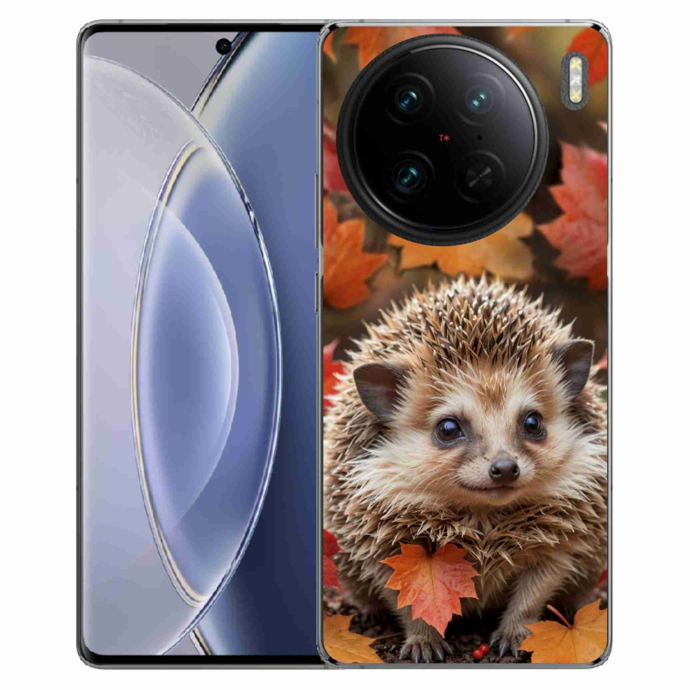 Gélový kryt mmCase na Vivo X90 Pro - ježko v lístí