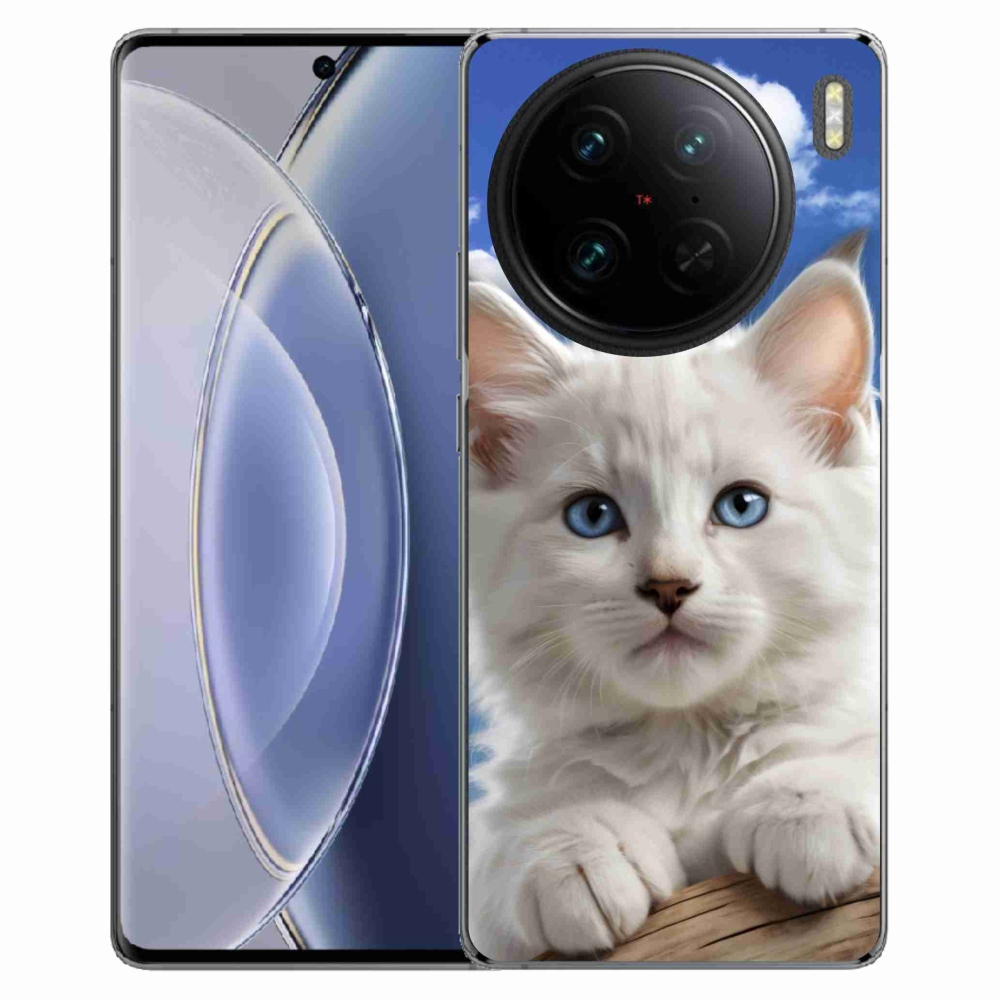 Gélový kryt mmCase na Vivo X90 Pro - mačiatko a oblaky