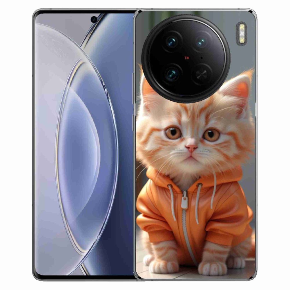 Gélový kryt mmCase na Vivo X90 Pro - mačiatko v mikine