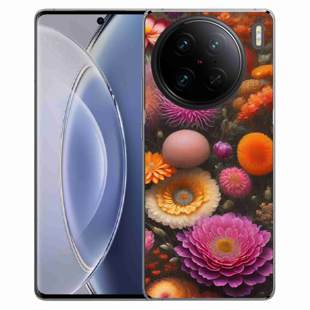 Gélový kryt mmCase na Vivo X90 Pro - kvetinová kompozícia