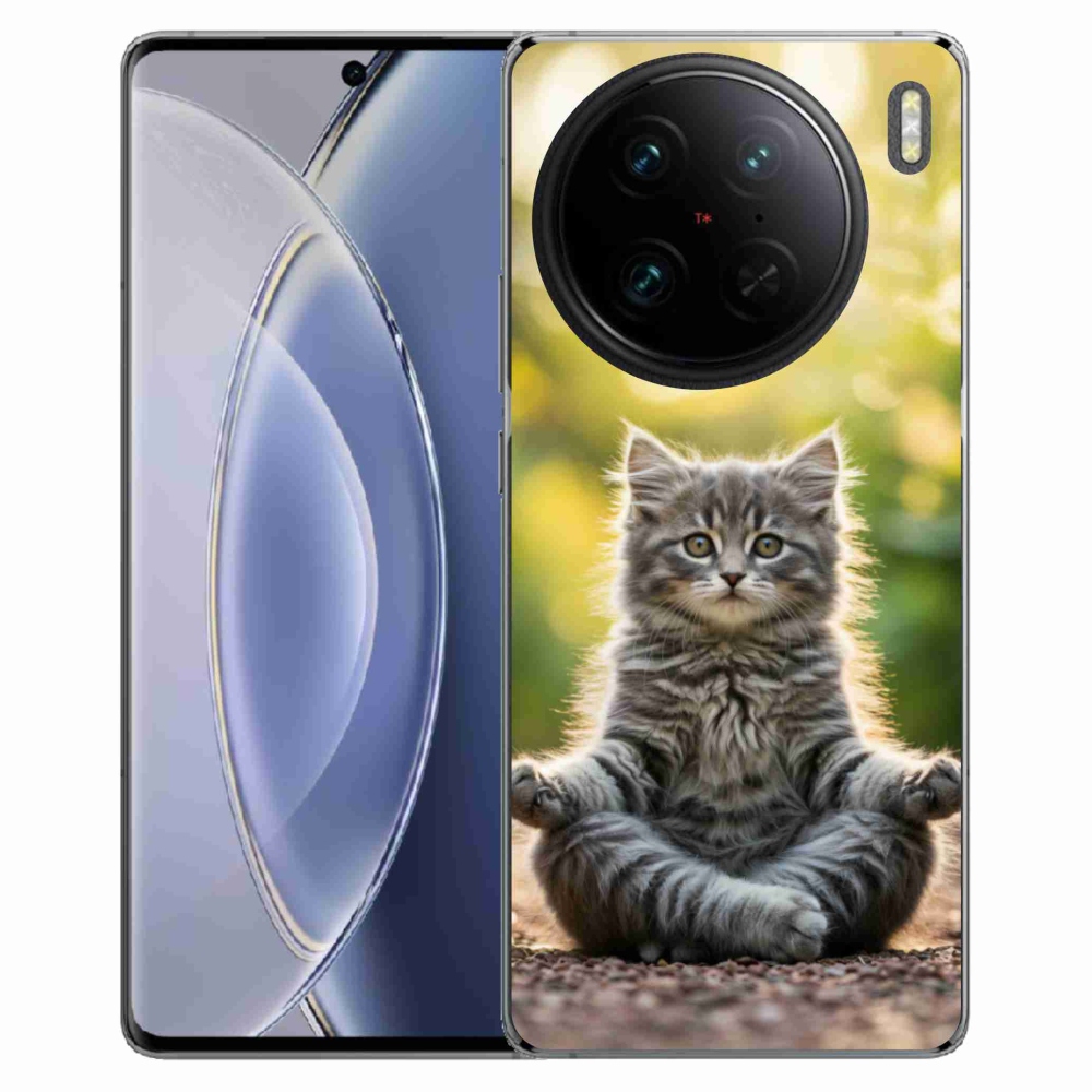 Gélový kryt mmCase na Vivo X90 Pro - meditujúce mačiatko
