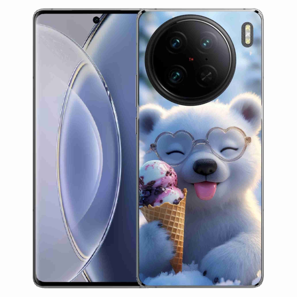 Gélový kryt mmCase na Vivo X90 Pro - medvedík so zmrzlinou