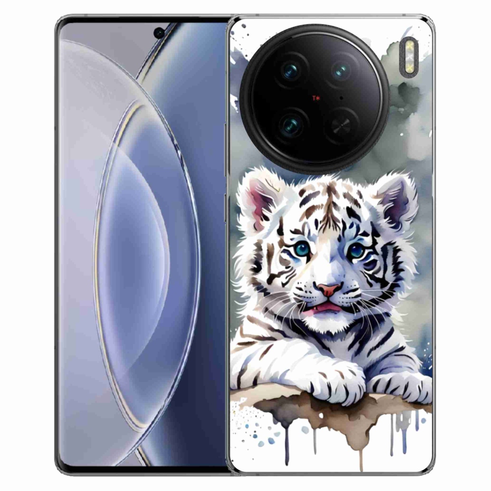 Gélový kryt mmCase na Vivo X90 Pro - mláďa bieleho tigra