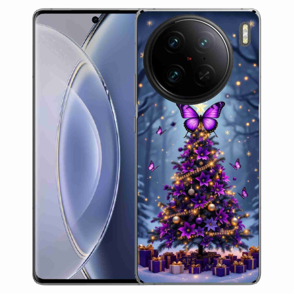 Gélový kryt mmCase na Vivo X90 Pro - motýlí vianočný stromček