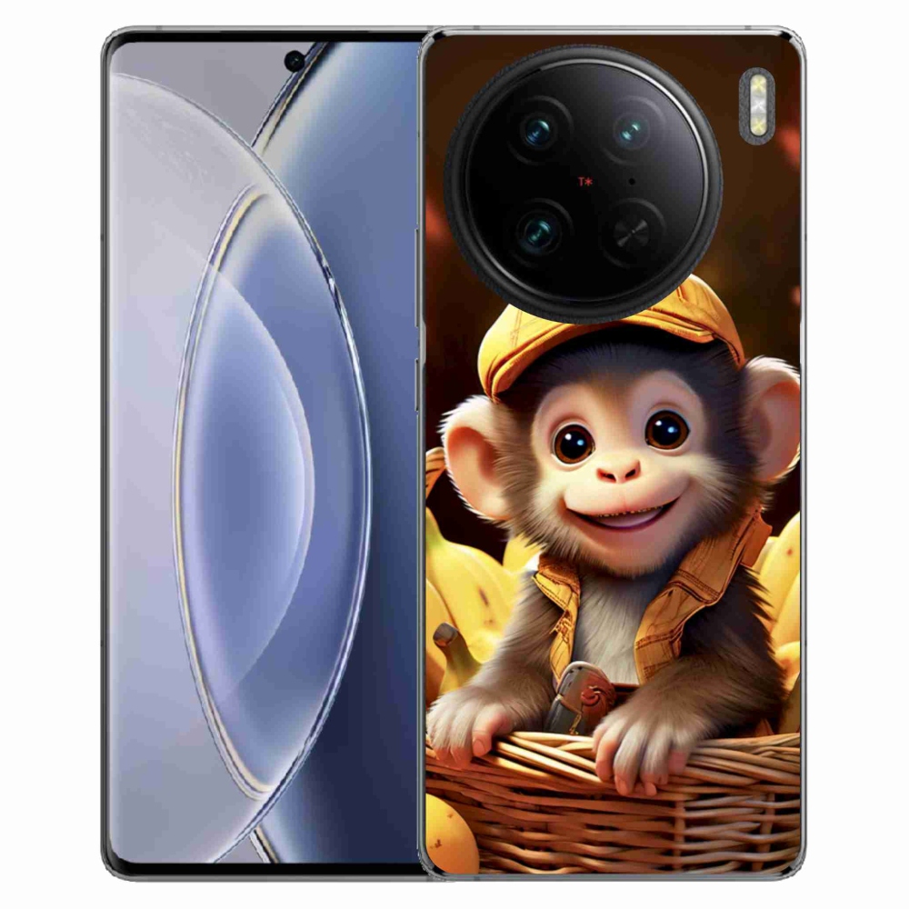 Gélový kryt mmCase na Vivo X90 Pro - opice v košíku