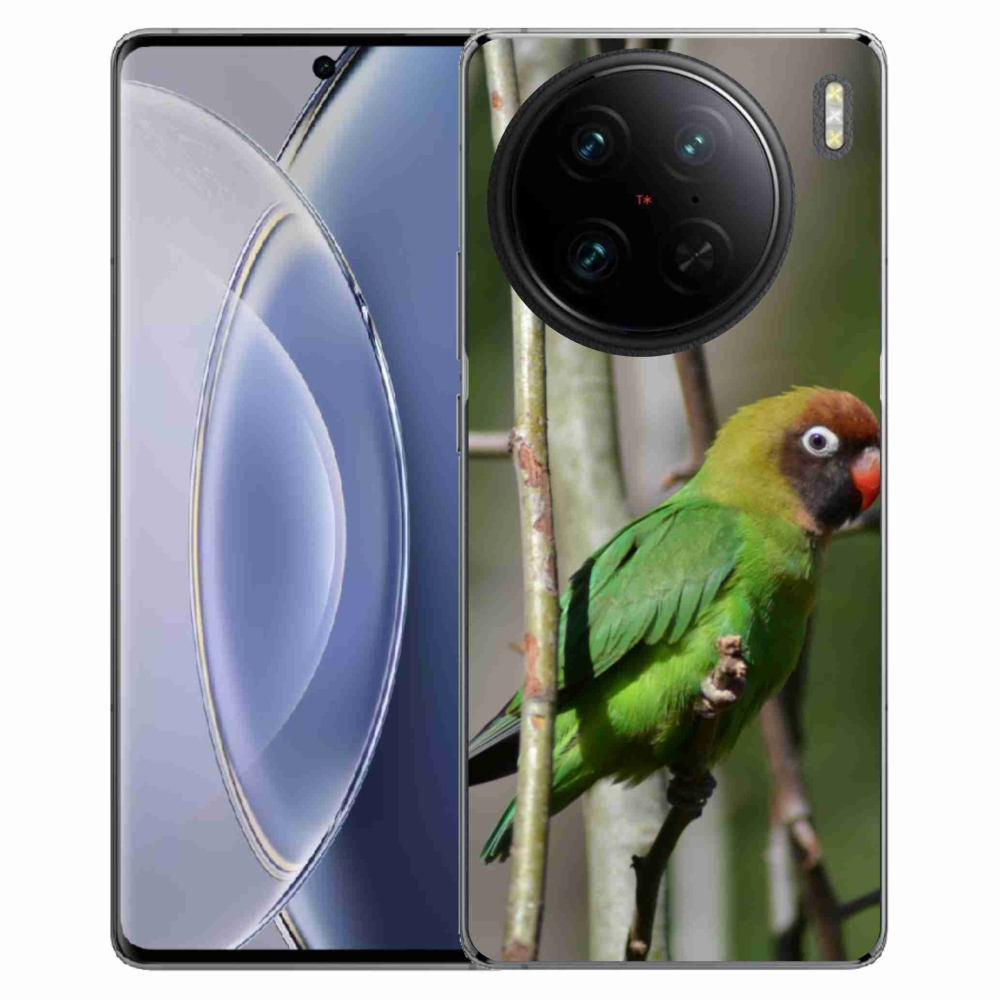 Gélový kryt mmCase na Vivo X90 Pro - papagáj agapornis