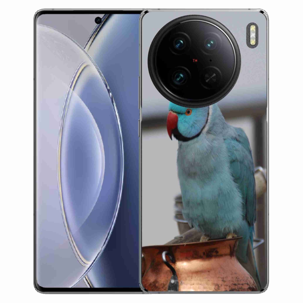 Gélový kryt mmCase na Vivo X90 Pro - papagáj alexander modrý