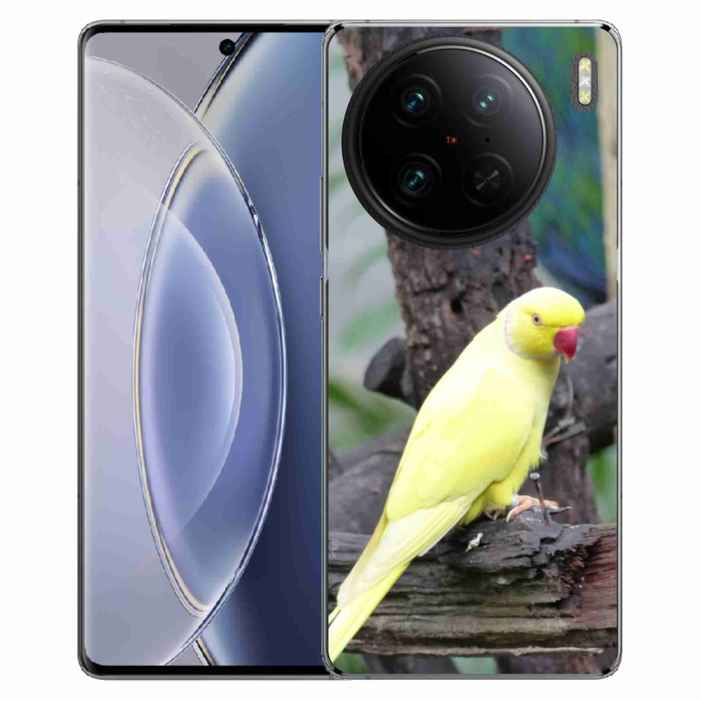 Gélový kryt mmCase na Vivo X90 Pro - papagáj alexander žltý
