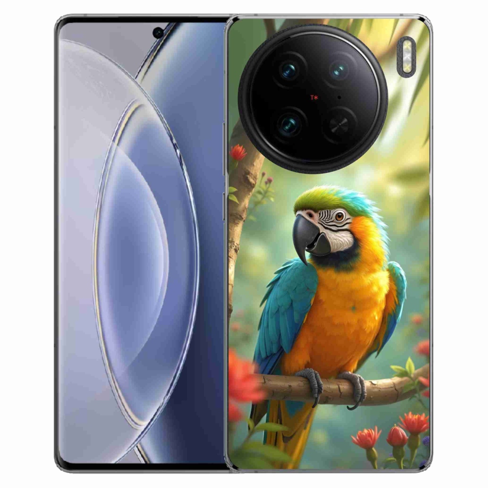 Gélový kryt mmCase na Vivo X90 Pro - papagáj ara modrožltá