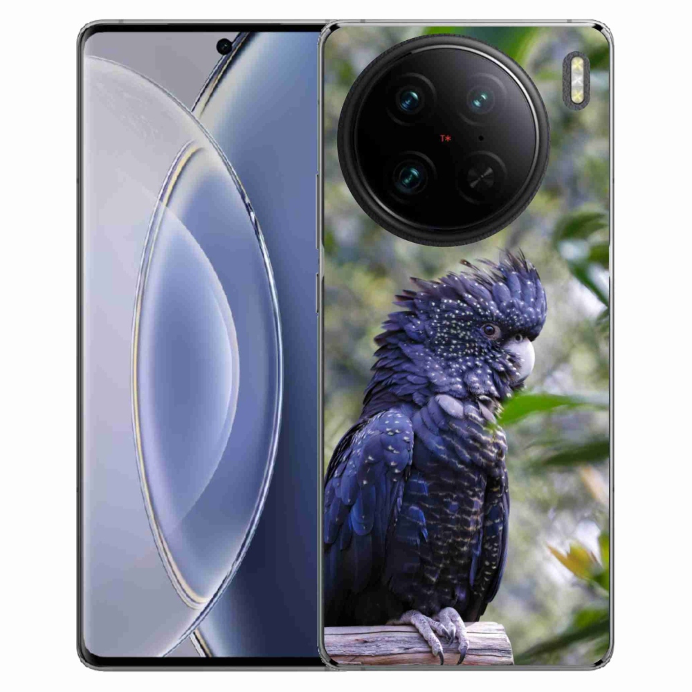 Gélový kryt mmCase na Vivo X90 Pro - papagáj kakadu čierny