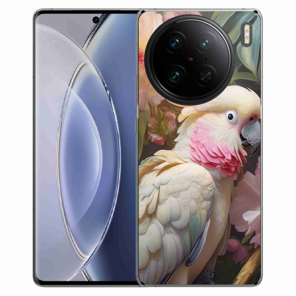 Gélový kryt mmCase na Vivo X90 Pro - papagáj kakadu ružový 2