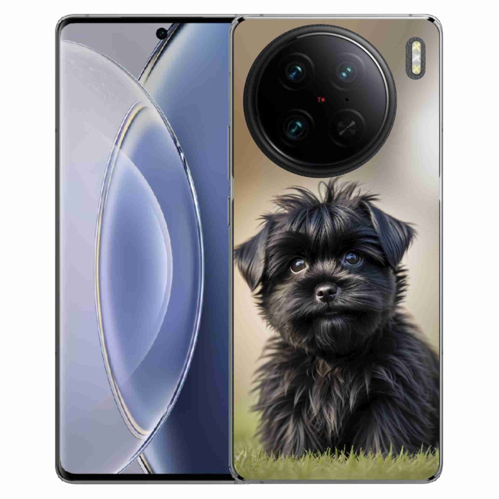 Gélový kryt mmCase na Vivo X90 Pro - roztomilý čierny psík