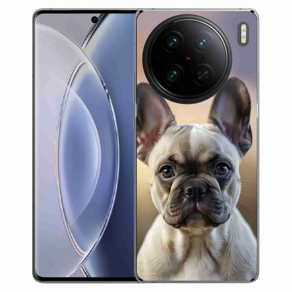 Gélový kryt mmCase na Vivo X90 Pro - roztomilý francúzsky buldoček