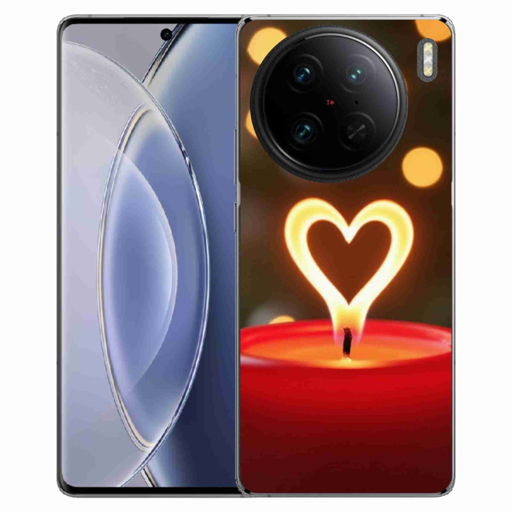 Gélový kryt mmCase na Vivo X90 Pro - srdce z plameňa