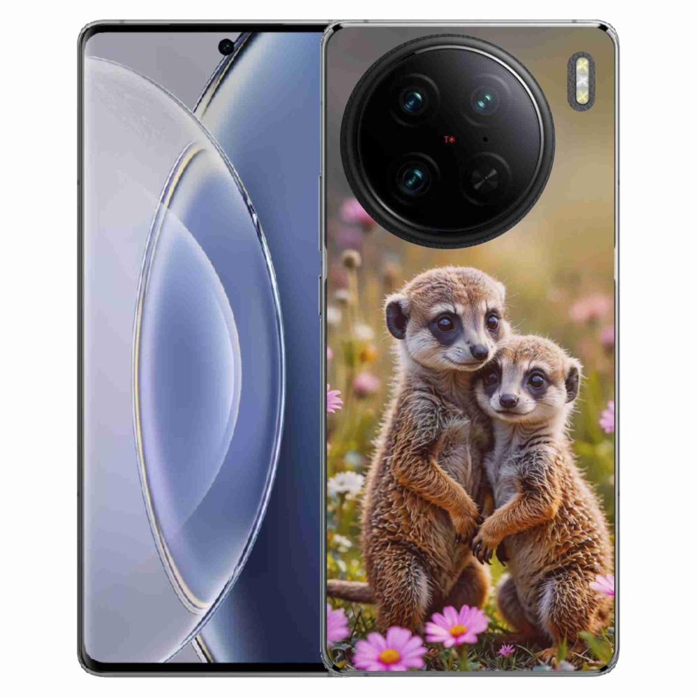 Gélový kryt mmCase na Vivo X90 Pro - surikatí duo