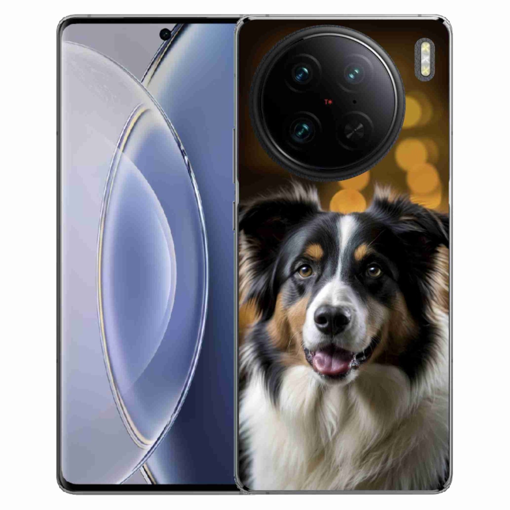 Gélový kryt mmCase na Vivo X90 Pro - usmievavý austrálsky ovčiak