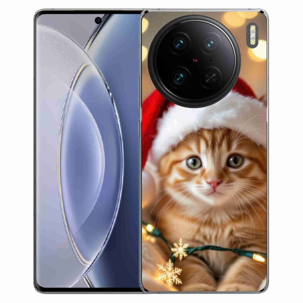 Gélový kryt mmCase na Vivo X90 Pro - vianočné mačiatko