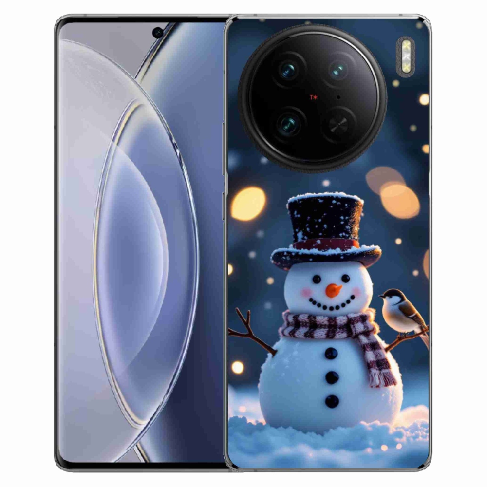 Gélový kryt mmCase na Vivo X90 Pro - vianočný snehuliak