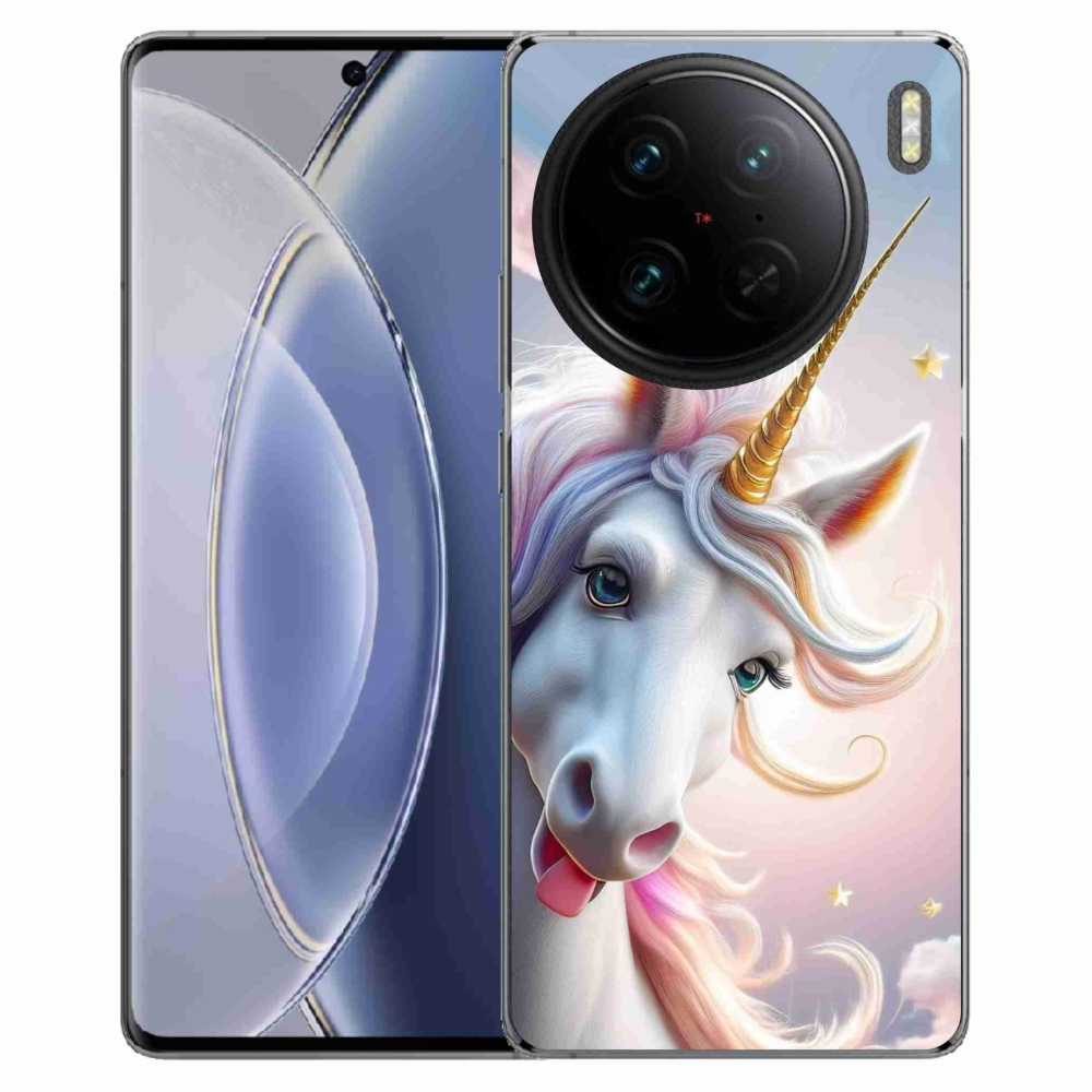 Gélový kryt mmCase na Vivo X90 Pro - veselý jednorožec