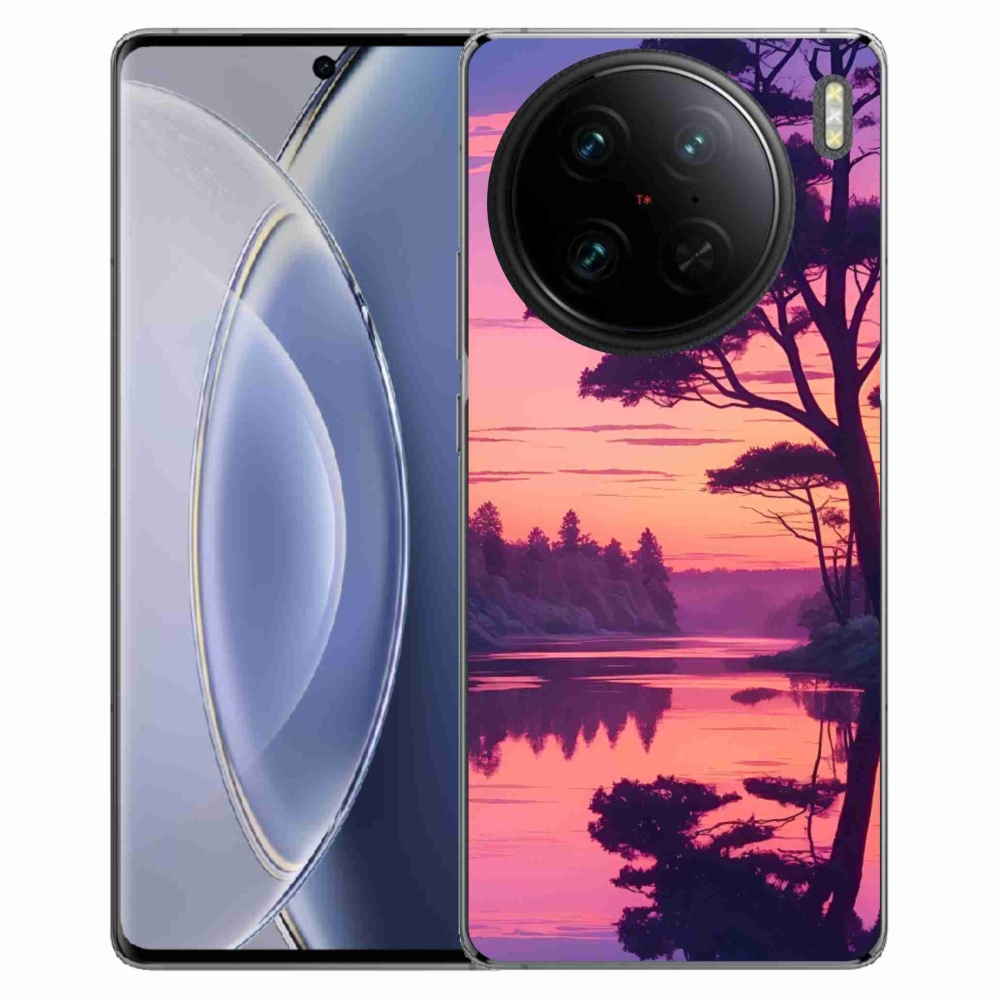 Gélový kryt mmCase na Vivo X90 Pro - západ slnka nad jazerom