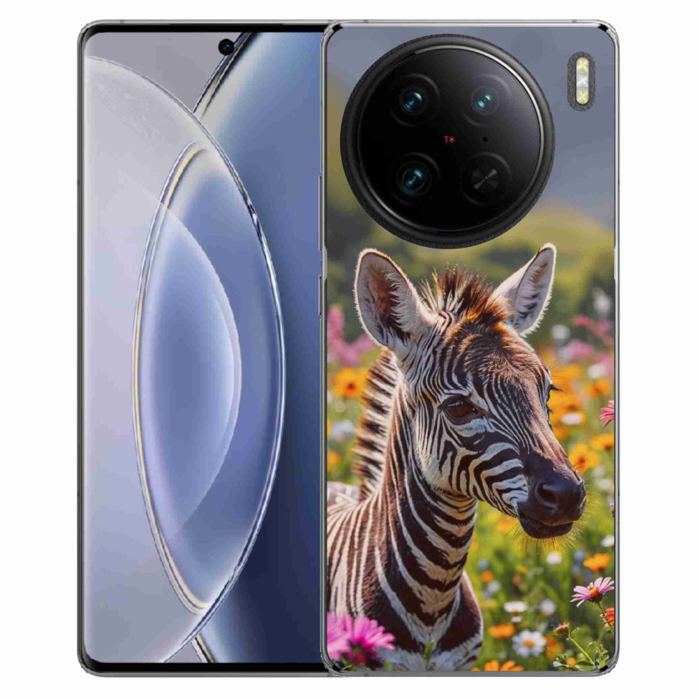 Gélový kryt mmCase na Vivo X90 Pro - zebra na lúke