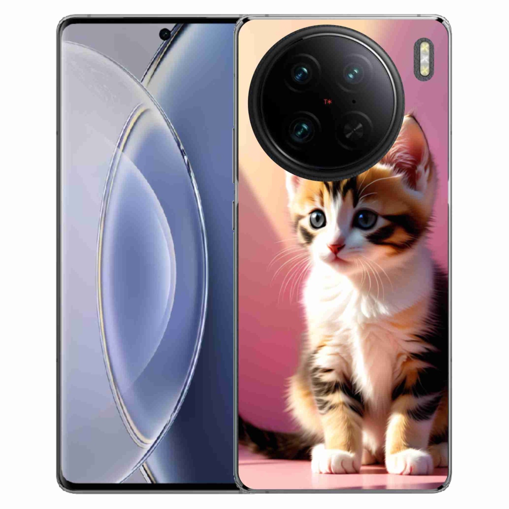 Gélový kryt mmCase na Vivo X90 Pro - zvedavé mačiatko 2