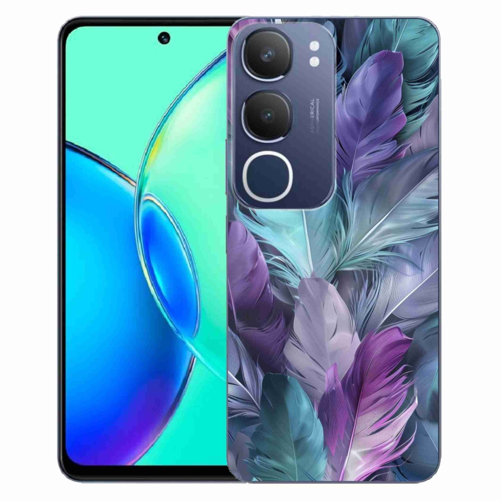 Gélový kryt mmCase na Vivo Y19S - farebné perie 2