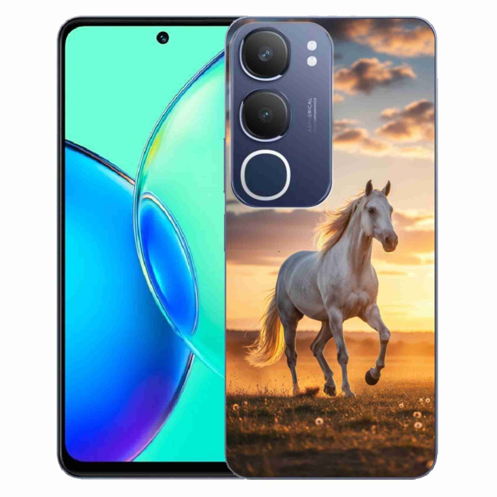 Gélový kryt mmCase na Vivo Y19S - bežiaci biely kôň 2