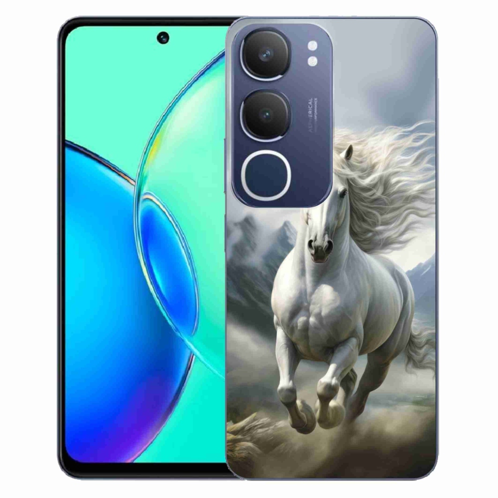 Gélový kryt mmCase na Vivo Y19S - bežiaci biely kôň 3