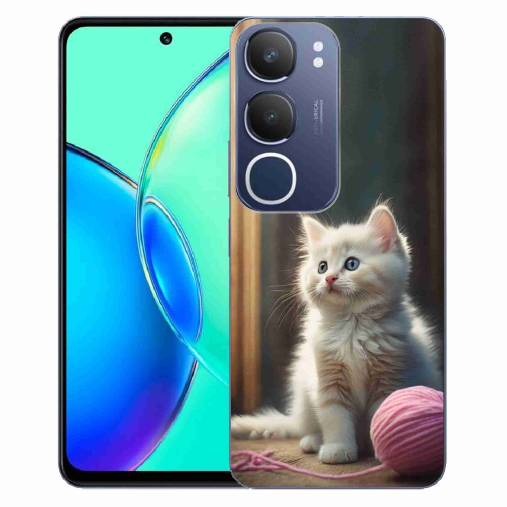 Gélový kryt mmCase na Vivo Y19S - biele mačiatko 2