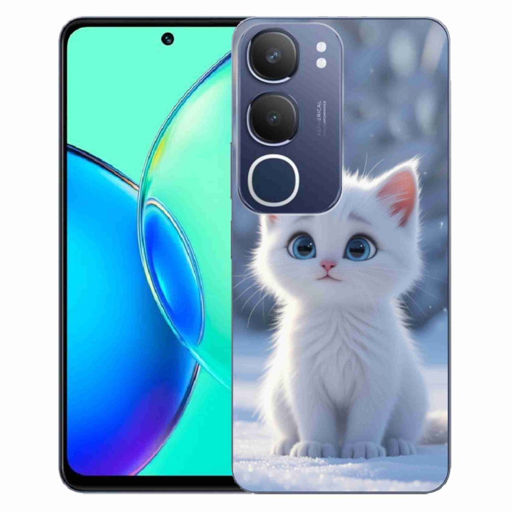 Gélový kryt mmCase na Vivo Y19S - biele mačiatko 3