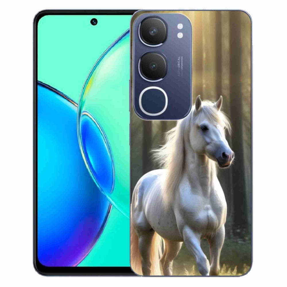 Gélový kryt mmCase na Vivo Y19S - biely kôň 3