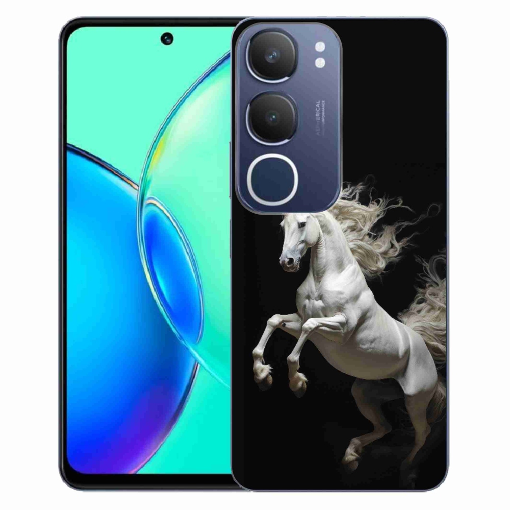 Gélový kryt mmCase na Vivo Y19S - biely kôň 4