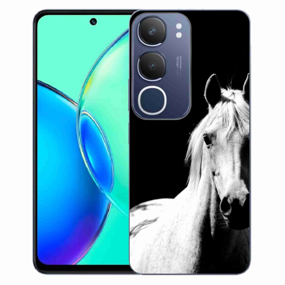 Gélový kryt mmCase na Vivo Y19S - biely kôň 5