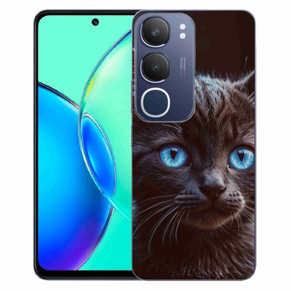 Gélový kryt mmCase na Vivo Y19S - čierne mačiatko 2