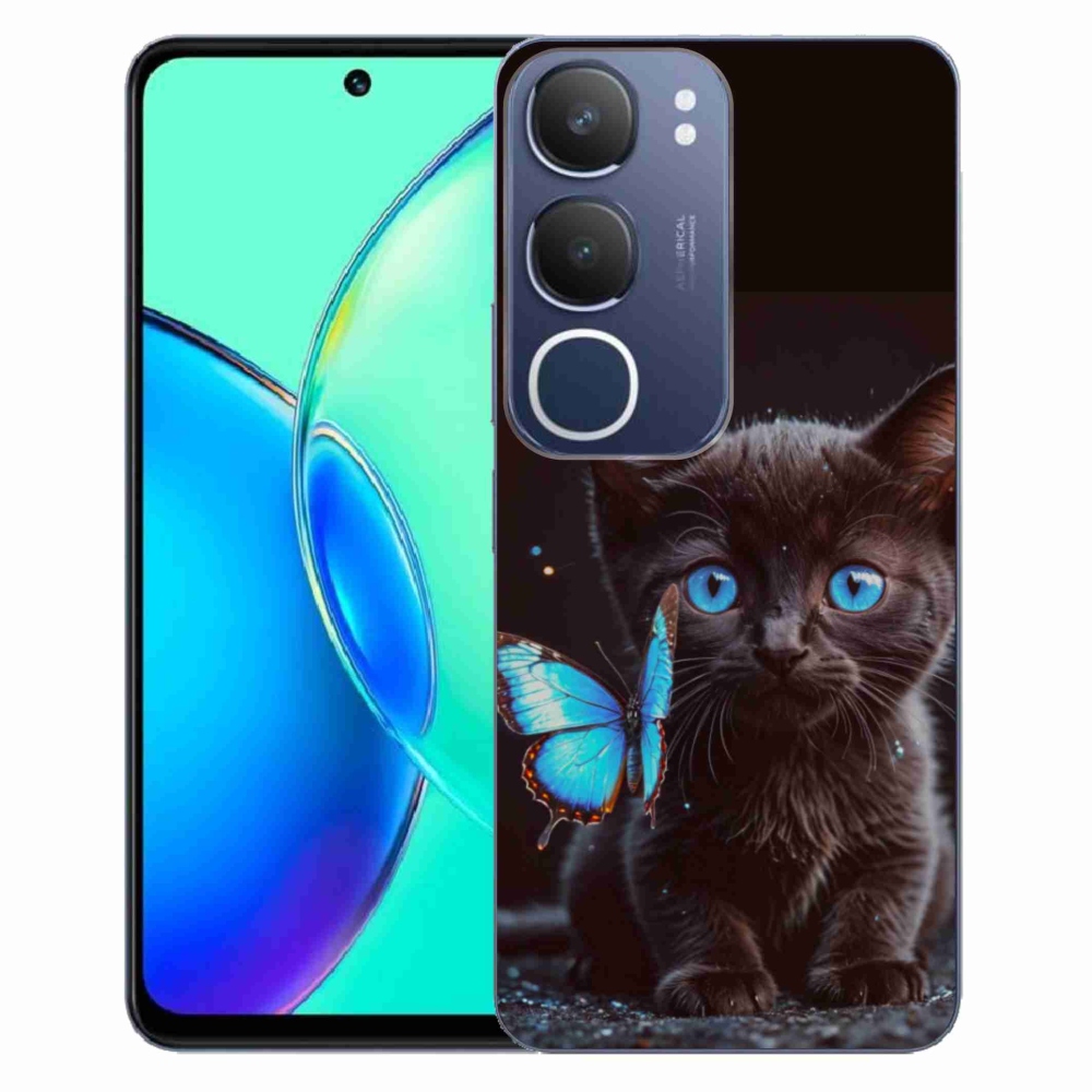 Gélový kryt mmCase na Vivo Y19S - čierne mačiatko 3