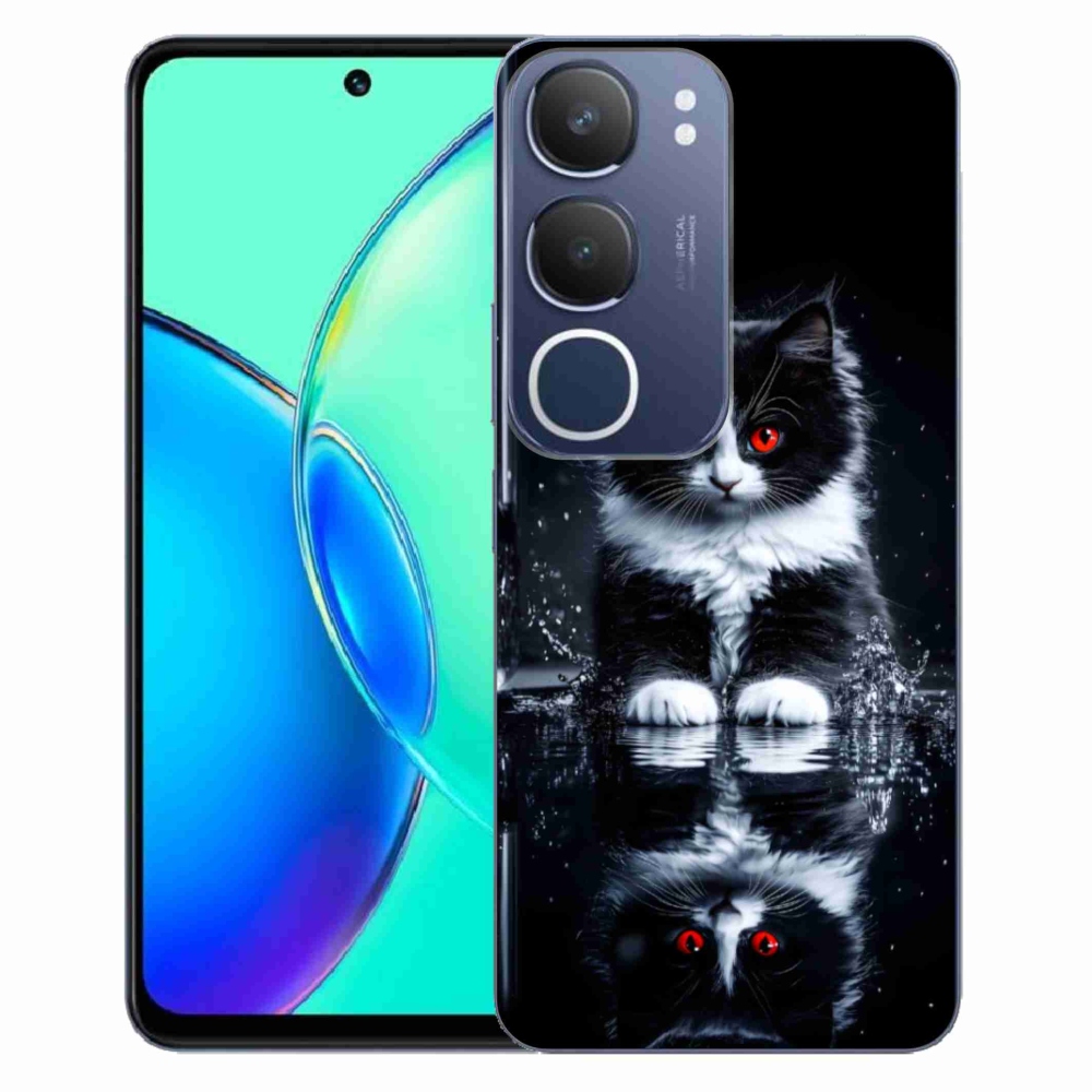 Gélový kryt mmCase na Vivo Y19S - čiernobiele mačiatko