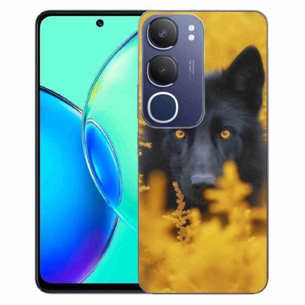 Gélový kryt mmCase na Vivo Y19S - čierny vlk 2