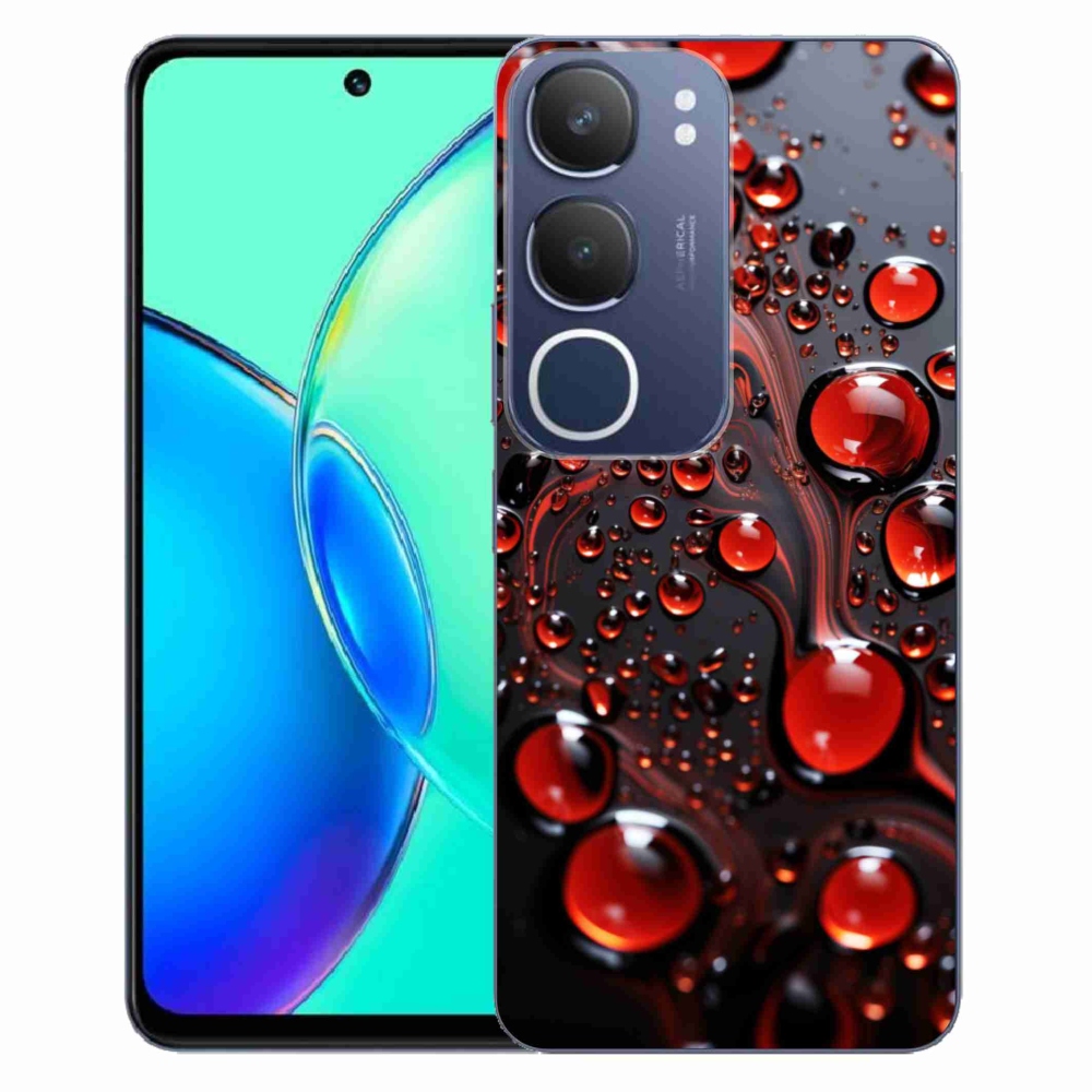 Gélový kryt mmCase na Vivo Y19S - červené kvapky 2