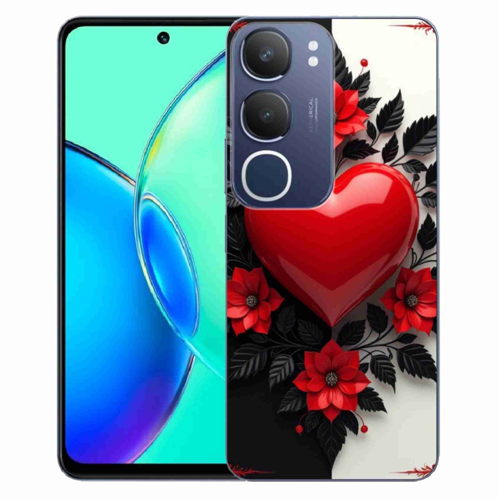 Gélový kryt mmCase na Vivo Y19S - červené srdce