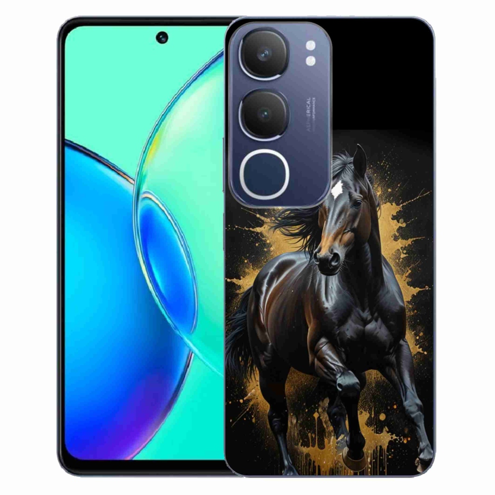 Gélový kryt mmCase na Vivo Y19S - elegantný čierny žrebec