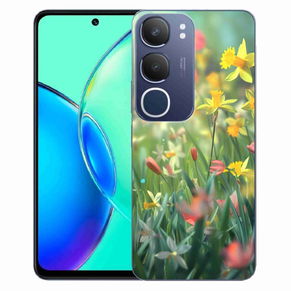 Gélový kryt mmCase na Vivo Y19S - jarné kvety