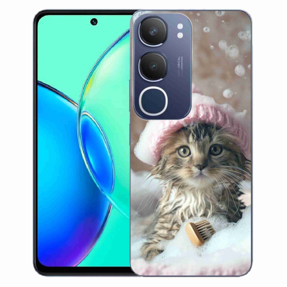 Gélový kryt mmCase na Vivo Y19S - mačiatko a kúpeľ