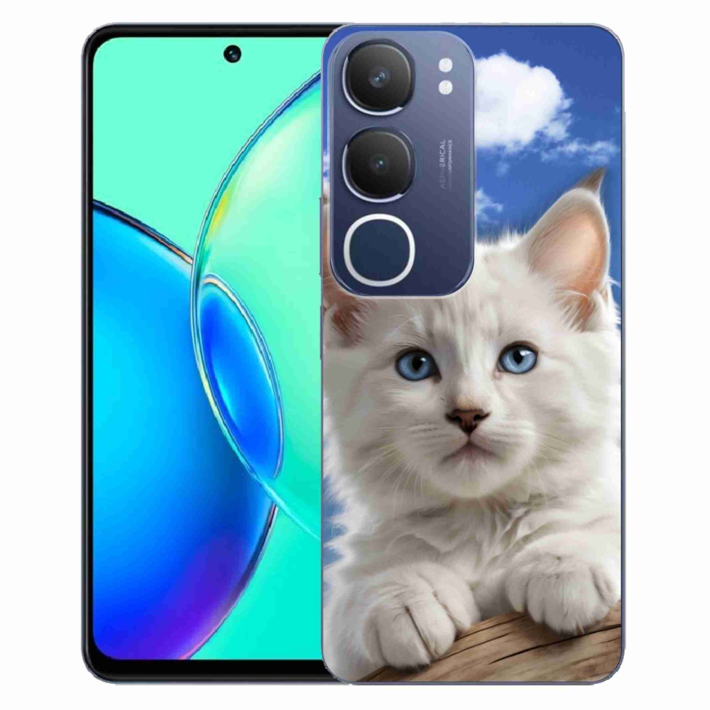 Gélový kryt mmCase na Vivo Y19S - mačiatko a oblaky