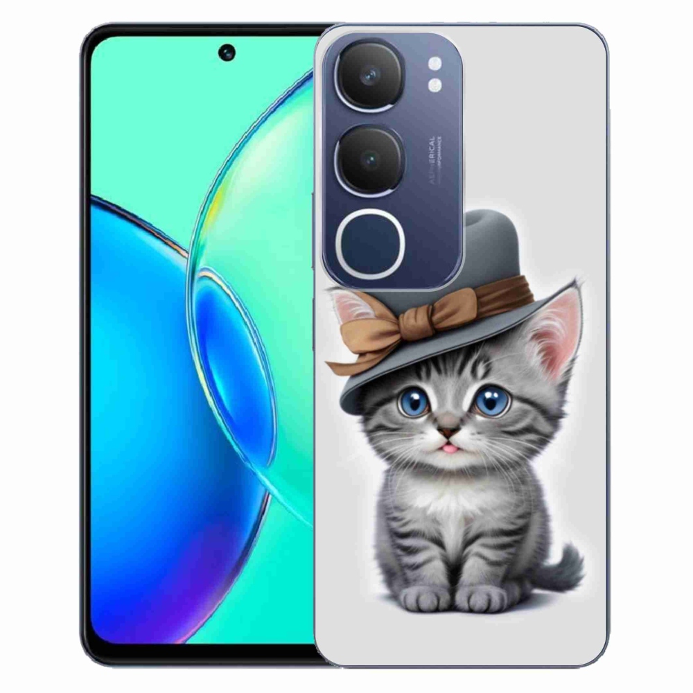 Gélový kryt mmCase na Vivo Y19S - mačiatko s klobúkom