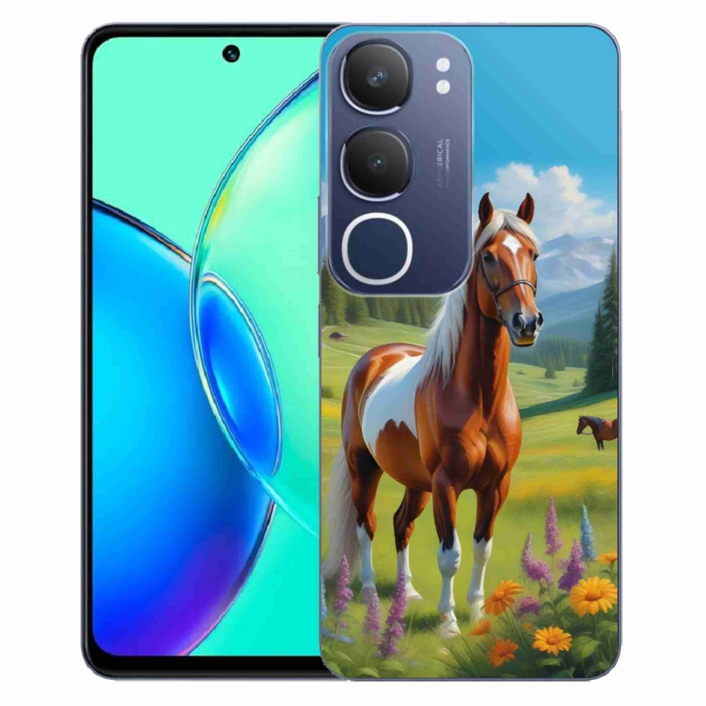 Gélový kryt mmCase na Vivo Y19S - kôň na lúke