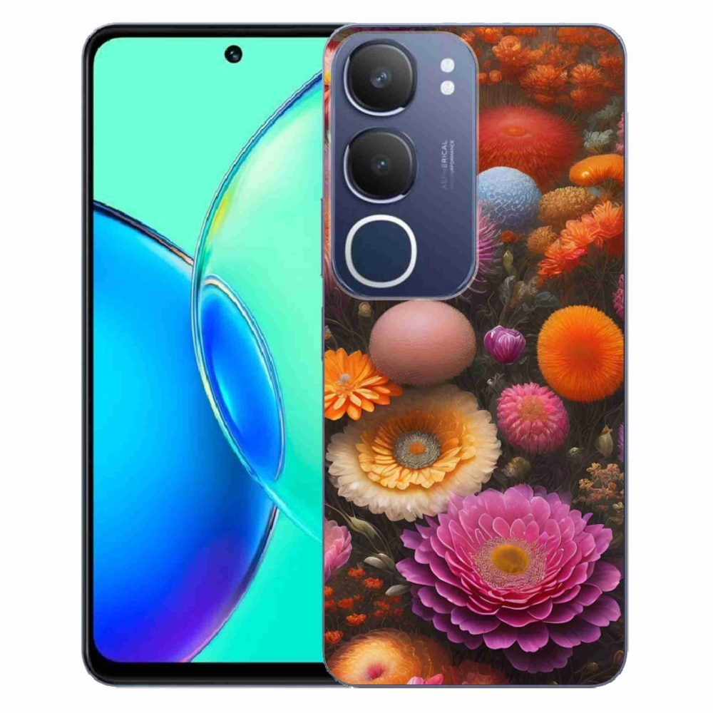Gélový kryt mmCase na Vivo Y19S - kvetinová kompozícia