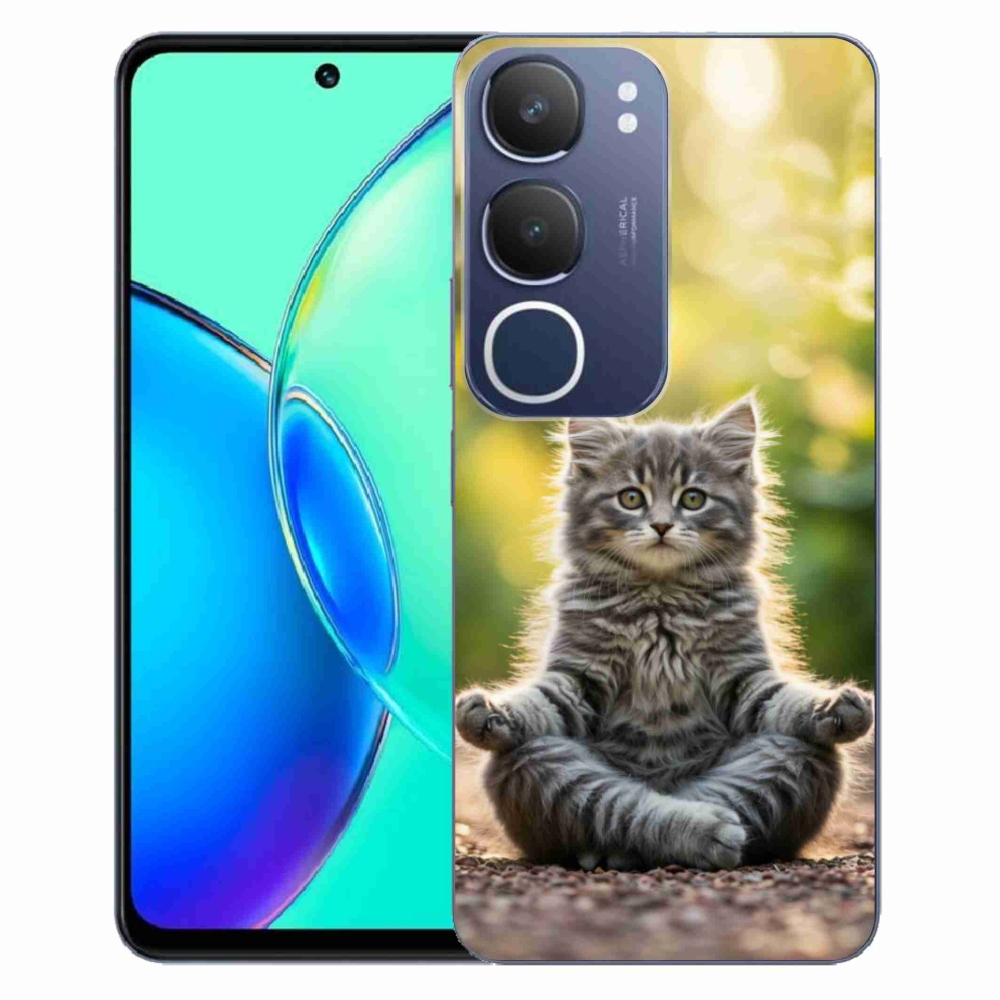 Gélový kryt mmCase na Vivo Y19S - meditujúce mačiatko
