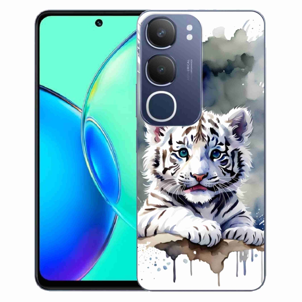 Gélový kryt mmCase na Vivo Y19S - mláďa bieleho tigra